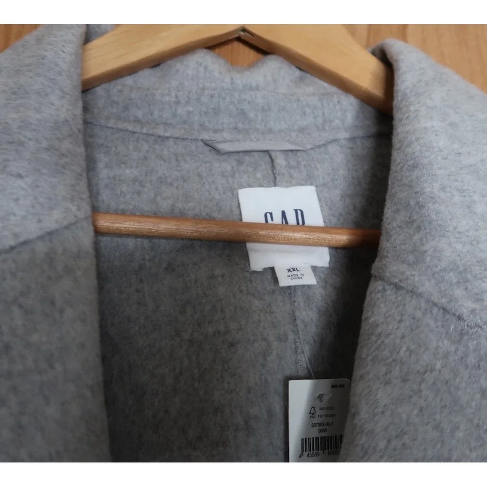 NWT GAP Wool Coat Special Gray Minimalist Long Coat Jacket Women's XXL Cozy‎